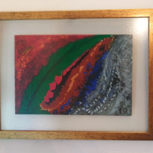 Giz de Cera / Lápis Emoldurado em sanduiche de vidro anti-reflexo