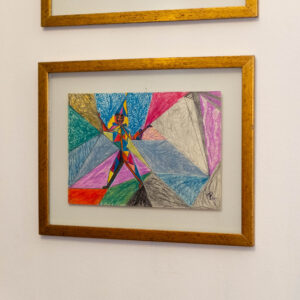 Giz de Cera / Lápis Emoldurado em sanduiche de vidro anti-reflexo