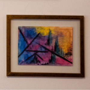 Giz de Cera / Lápis Emoldurado em sanduiche de vidro anti-reflexo